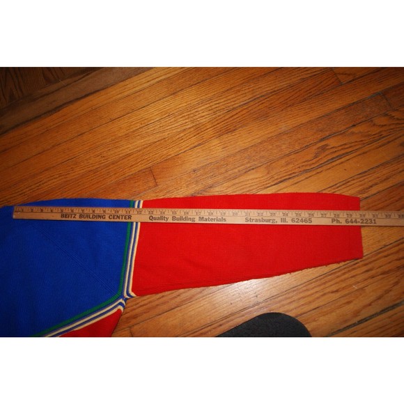 VTG 90s The Denver Mens XL Knit Sweater Blue Red Primary Color Stripe Ski Winter - Picture 8 of 8